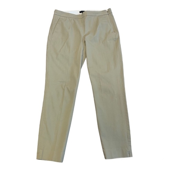 J. Crew tan beige slim ankle pants Sz 4 stretch side zipper - Picture 1 of 10